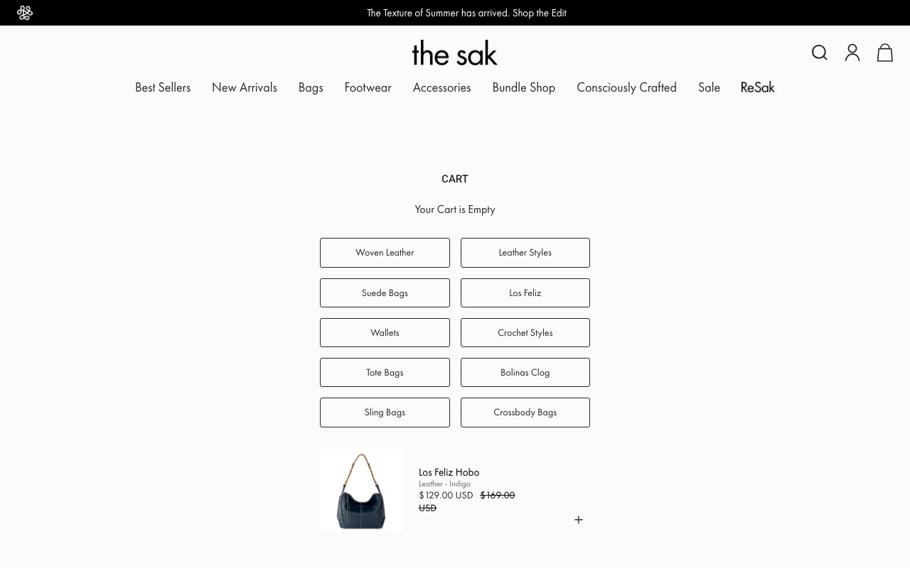 The Sak — Cart (No Shipping Bar)