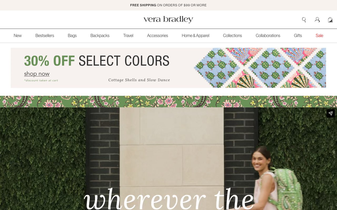 Vera Bradley — Announcement Bar + Promo Banner